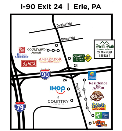 visual map of peach street showing scott enterprises restaurant locations as they appear on a map